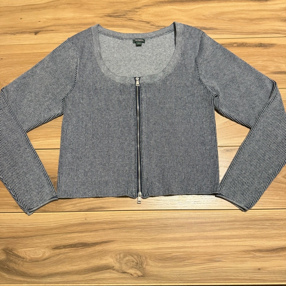 Wild Fable Womens Large Double Zipper Sweater Jacket Cardigan Normcore Polished